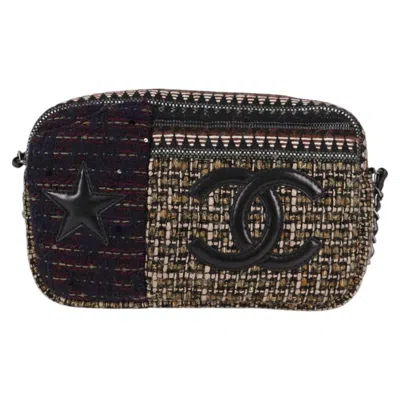 Pre-owned Chanel Paris-dallas Camera Case Tweed Black Tweed Bag ()