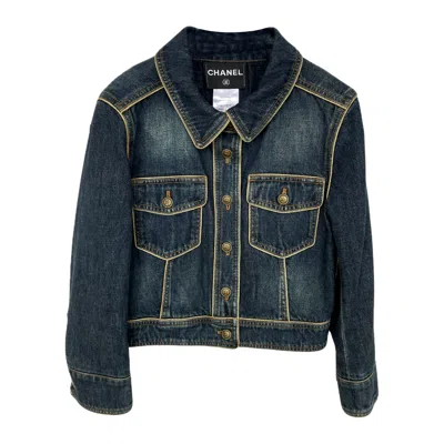 Pre-owned Chanel Paris / Dallas Iconic Cc Star Buttons Denim Jacket In Black