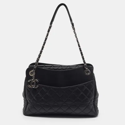 Pre-owned Chanel Paris Dubai 7 Black Quilted Leather Bag