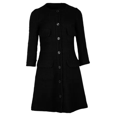 Pre-owned Chanel Paris / Edinburgh Black Tweed Coat 44 Fr