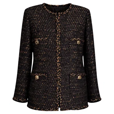 Pre-owned Chanel Paris / Egypt Iconic Black Tweed Jacket Cc Gripoix Buttons 44 Fr