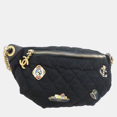 Pre-owned Chanel Paris Hamburg A57869 Body Bag Lambskin X Wool Black