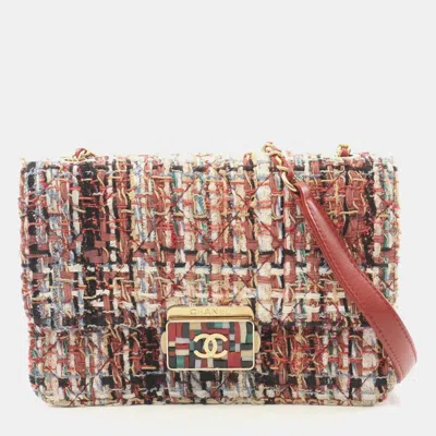 Pre-owned Chanel Paris-hamburg Braided Multicolor Fabric Leather Shoulder Bag In Brown