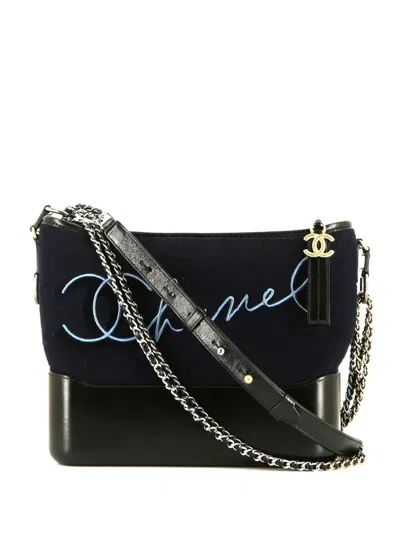 Pre-owned Chanel Paris-hamburg Gabrielle Shoulder Bag In Blue