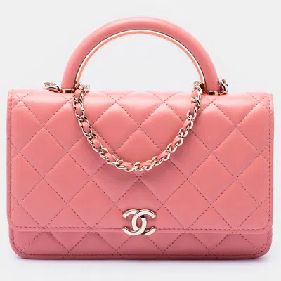 Pre-owned Chanel Paris Le19m Charming Mini Rectangular Pink Lambskin Flap Bag