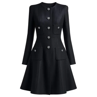 Pre-owned Chanel Paris / London Rare Jewel Gripoix Coat 36 Fr In Black
