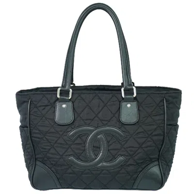Pre-owned Chanel Paris New York Line Canvas Tote Bag () In Black