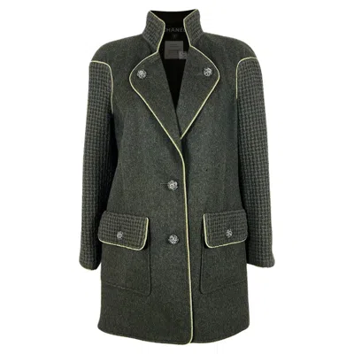 Pre-owned Chanel Paris / Salzburg Iconic Kris Jenner Style Tweed Jacket 40 Fr In Black