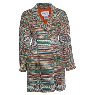 Pre-owned Chanel , Paris Seoul Double Breasted Tweed Coat In Gray