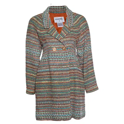 Pre-owned Chanel , Paris Seoul Double Breasted Tweed Coat In Multicolour In Gray