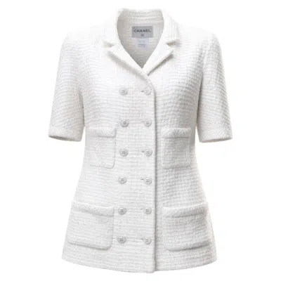 Pre-owned Chanel Paris / Singapore Iconic Ribbon Tweed Jacket 38 Fr In Gray