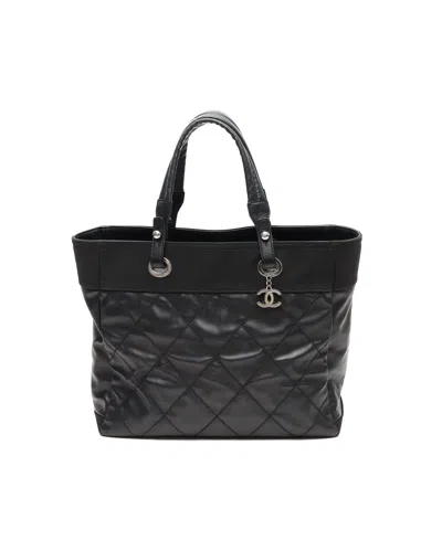 Pre-owned Chanel Paris-biarritz Tote Bag In Black