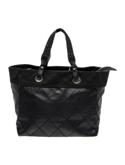 Pre-owned Chanel Paris-biarritz Tote In Black