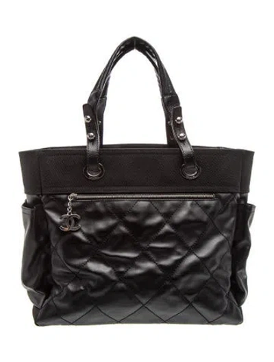 Pre-owned Chanel Paris-biarritz Tote In Black