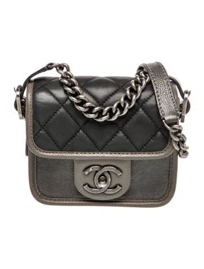 Pre-owned Chanel Paris-bombay Back To School Mini Flap Bag In Grey