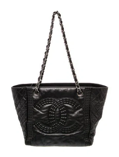 Pre-owned Chanel Paris-bombay Coco Bengal Tote In Black