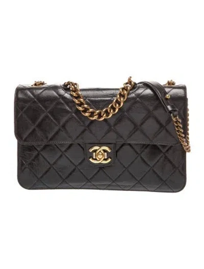 Pre-owned Chanel Paris-bombay Large Perfect Edge Flap Bag In Black