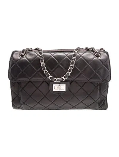 Pre-owned Chanel Paris-bombay Reissue Accordion Flap Bag In Black
