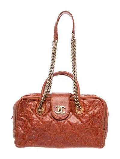 Pre-owned Chanel Paris-bombay Shiva Bowler Bag In Brown