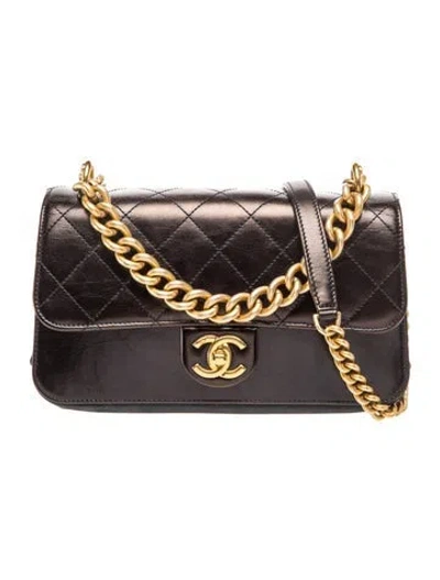 Pre-owned Chanel Paris-cosmopolite Small Straight Lined Flap Bag In Black