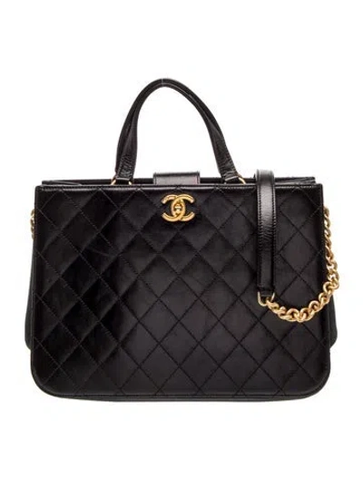 Pre-owned Chanel Paris-cosmopolite Straight-lined Shopping Tote In Black