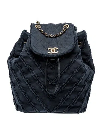 Pre-owned Chanel Paris-cuba Canvas Twist Backpack In Blue