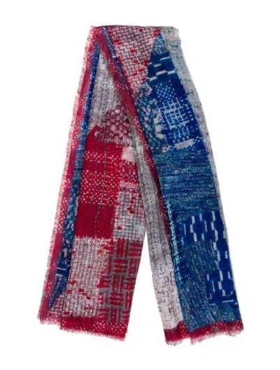 Pre-owned Chanel Paris-cuba Cashmere Shawl In Blue