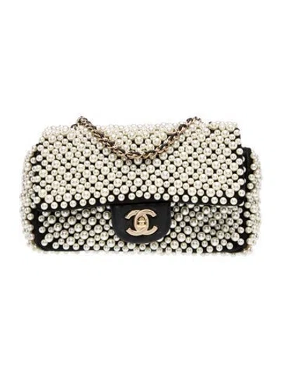 Pre-owned Chanel Paris-dubai Pearly Flap Wallet On Chain In Black/white