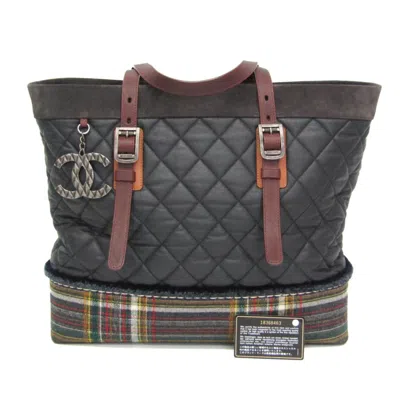 Pre-owned Chanel Paris-edinburgh Tote Quilted Mixed Coated Canvas With Flannel Multicolour Tweed Tote Bag Bag