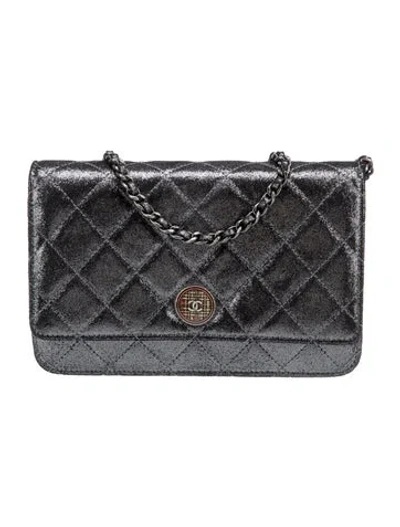 Pre-owned Chanel Paris-edinburgh Wallet On Chain W/tags In Gray