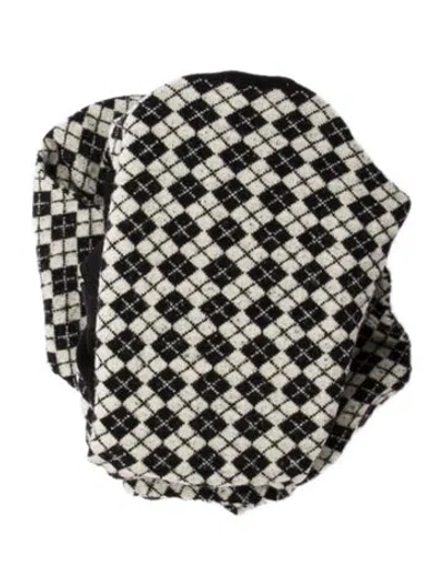 Pre-owned Chanel Paris-edinburgh Wool Argyle Tights In Black