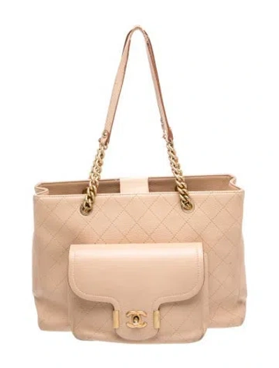 Pre-owned Chanel Paris-greece Archi Chic Shopping Tote In Neutral