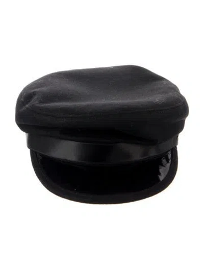 Pre-owned Chanel Paris-hamburg Wool Sailor Cap In Black