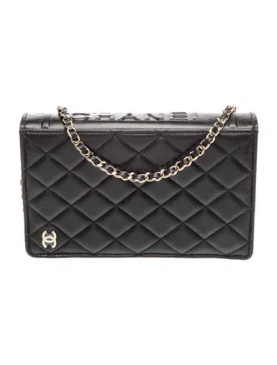 Pre-owned Chanel Paris-le19m Book Wallet On Chain In Black