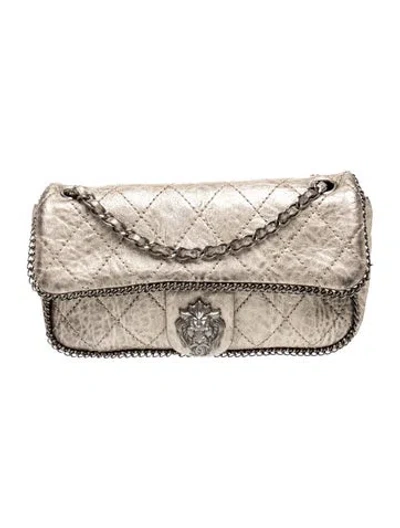 Pre-owned Chanel Paris-monte Carlo Medium Leo Lion Flap Bag In Gold/metallic