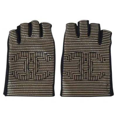 Pre-owned Chanel Paris–new York Cc Fingerless Gloves With Tags - '10s In Black