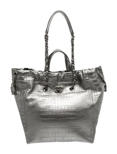 Pre-owned Chanel Paris-new York Large Coco Croc Tote