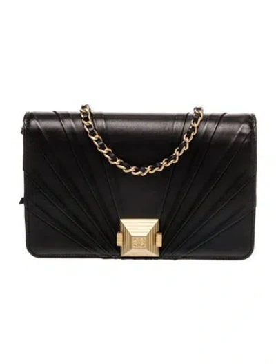 Pre-owned Chanel Paris-new York Pyramid Wallet On Chain In Black