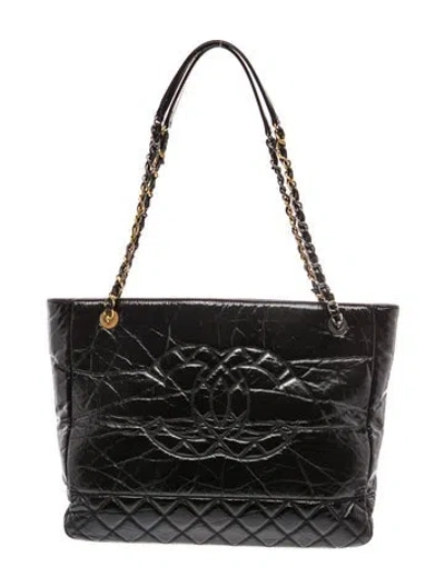 Pre-owned Chanel Paris-rue Cambon 31 Timeless Shopping Tote In Black