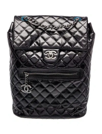 Pre-owned Chanel Paris-salzburg Small Mountain Backpack In Black