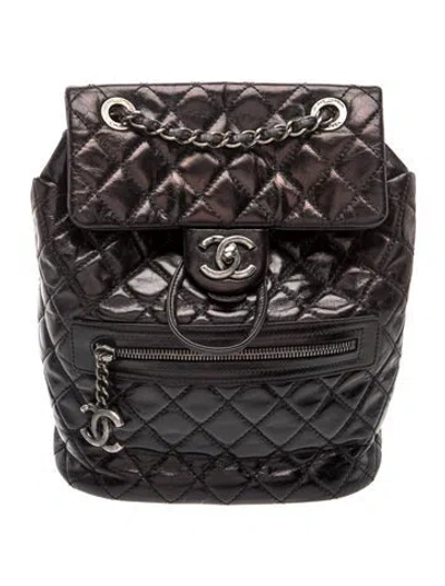 Pre-owned Chanel Paris-salzburg Small Mountain Backpack In Black