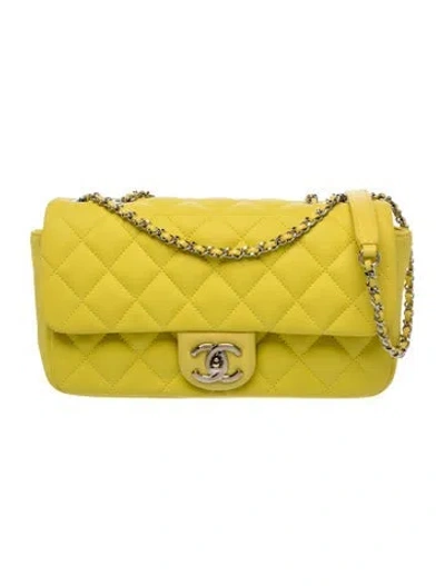 Pre-owned Chanel Paris-seoul Medium Coco Rain Flap Bag In Yellow