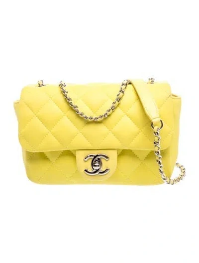 Pre-owned Chanel Paris-seoul Small Coco Rain Flap Bag In Yellow