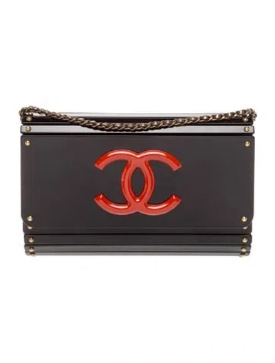 Pre-owned Chanel Paris-shanghai Resin Clutch In Black