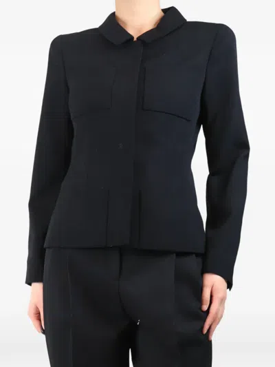 Pre-owned Chanel Patch-pocket Tailored Jacket In Black