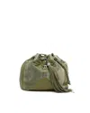 Chanel Patchwork Drawstring Bucket Bag In Green