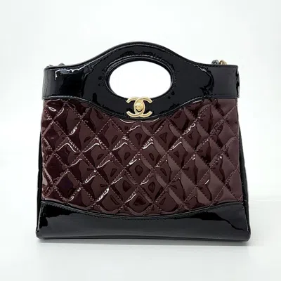Pre-owned Chanel Patent 31 Shopping Bag Mini In Purple