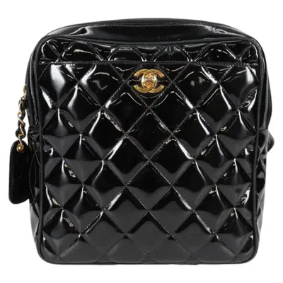 Pre-owned Chanel Patent Leather Backpack Bag () In Black