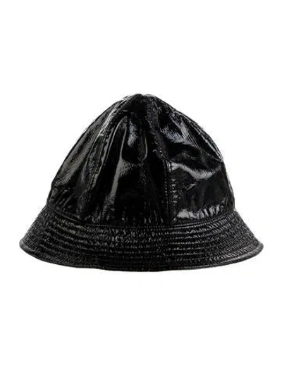 Pre-owned Chanel Patent Leather Bucket Hat In Black