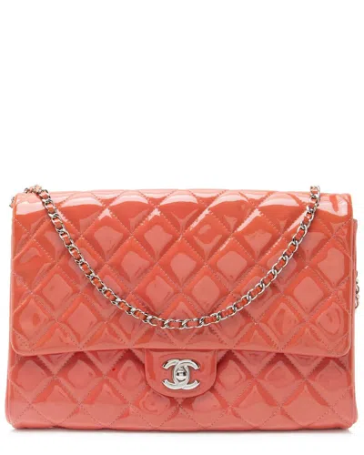 Pre-owned Chanel Patent Leather Chain Flap Clutch (authentic Pre-loved)